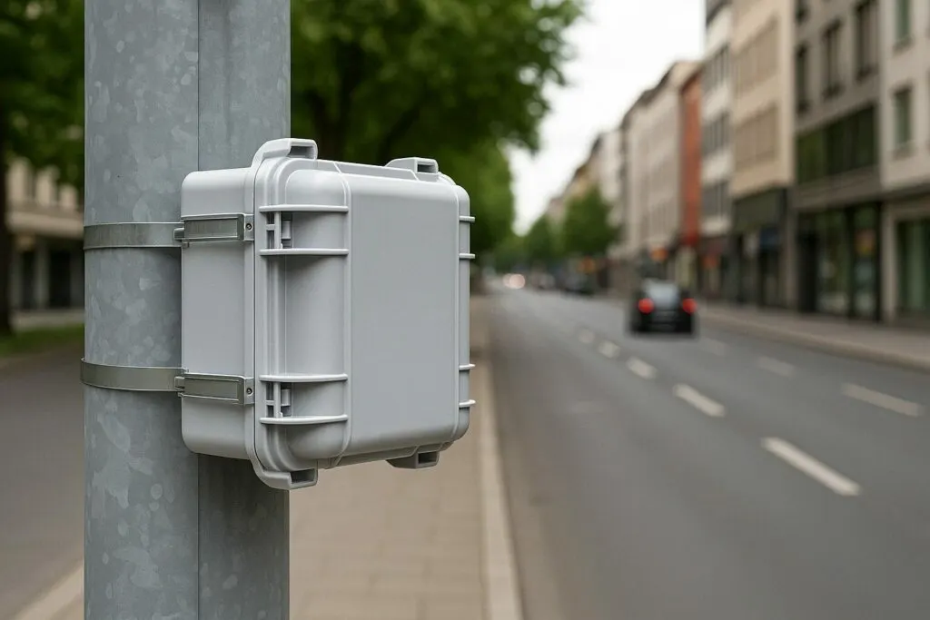 Verkehrszählgerät an einer Straße