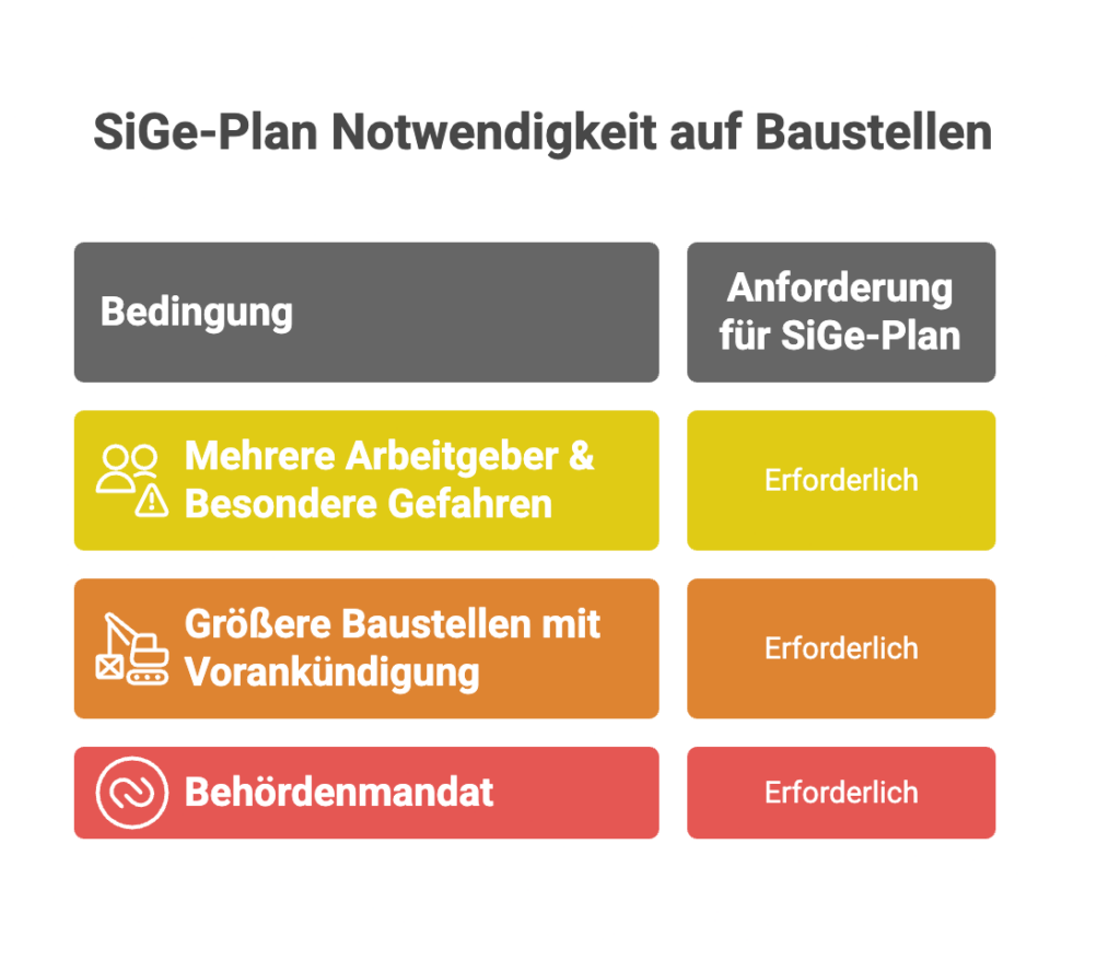 Schema mit Anlässen für einen SiGe Plan