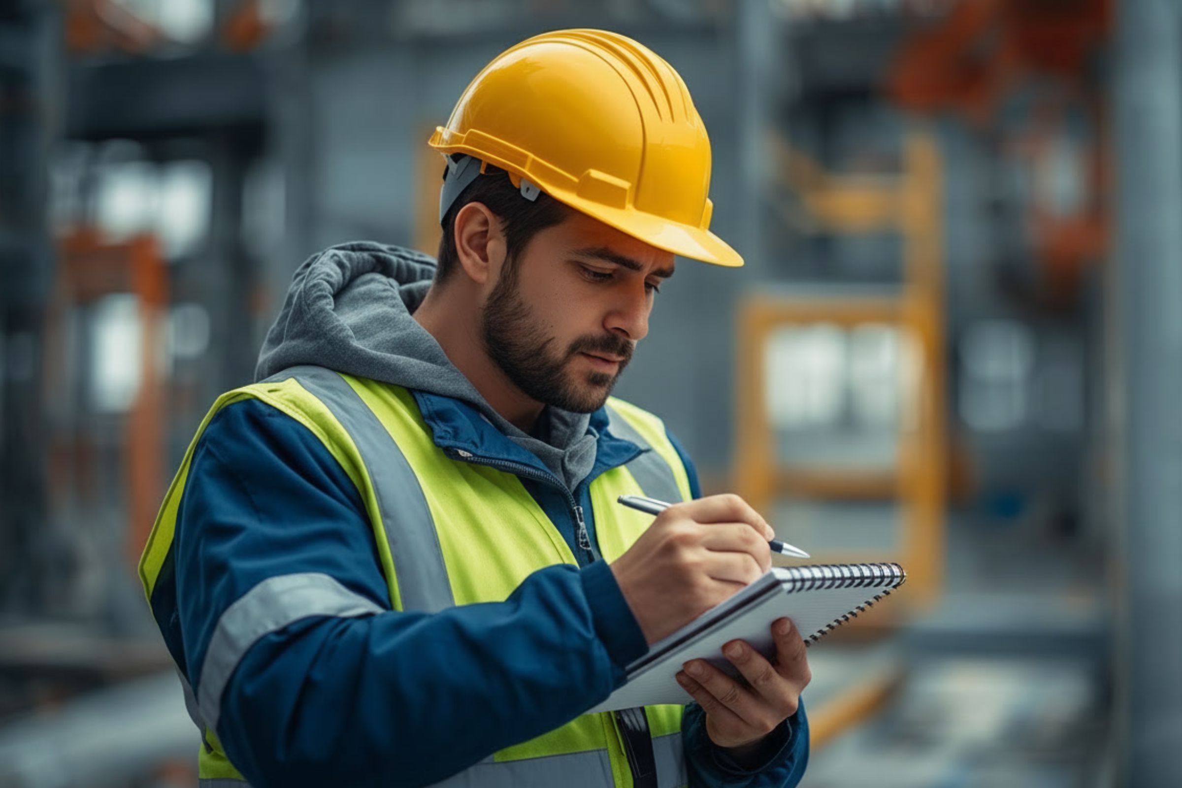 Fachkraft für Arbeitssicherheit (SiFa) bei der Arbeit auf der Baustelle